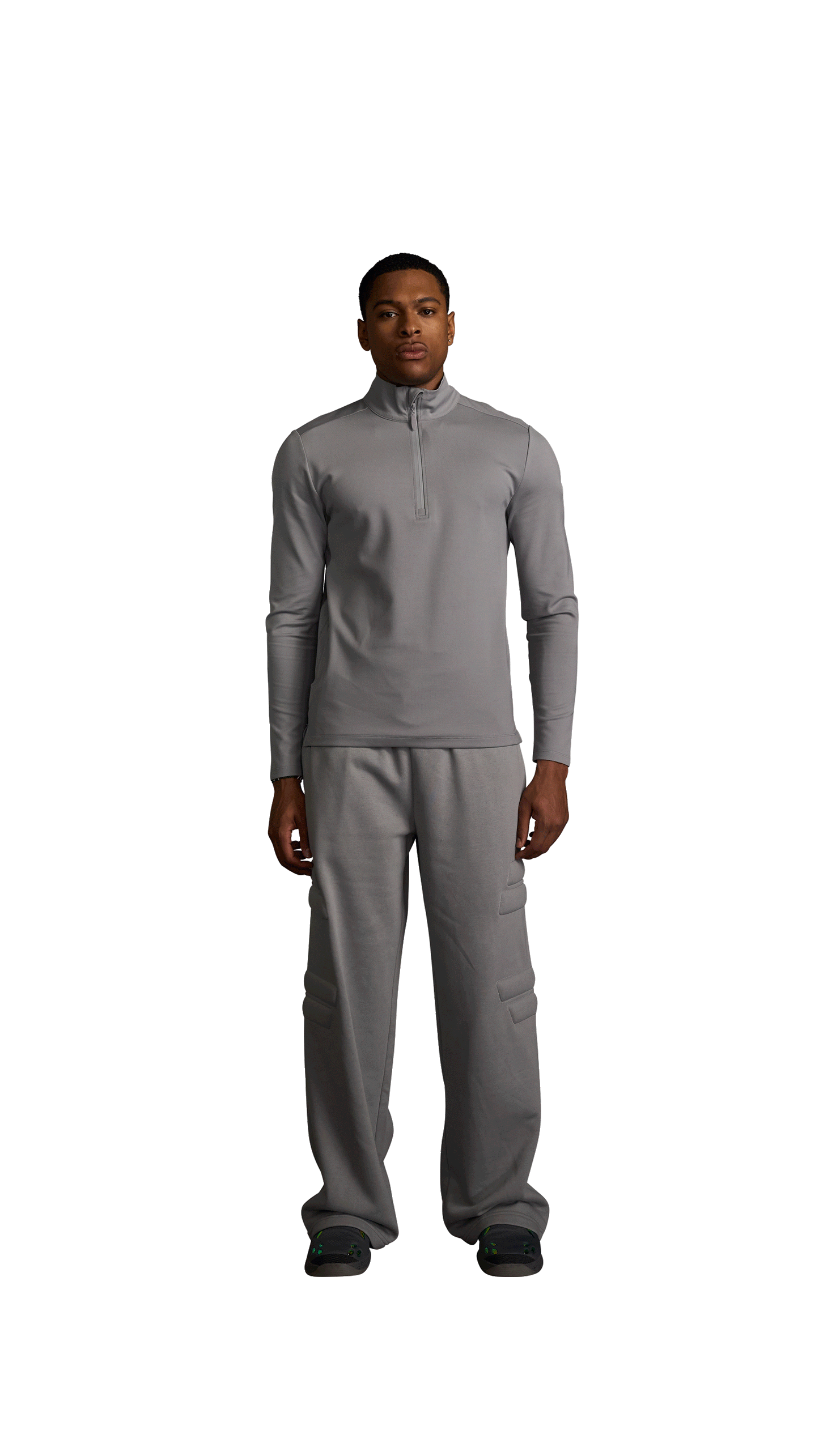 COMMANDER QUARTER ZIP - Grey Nebula