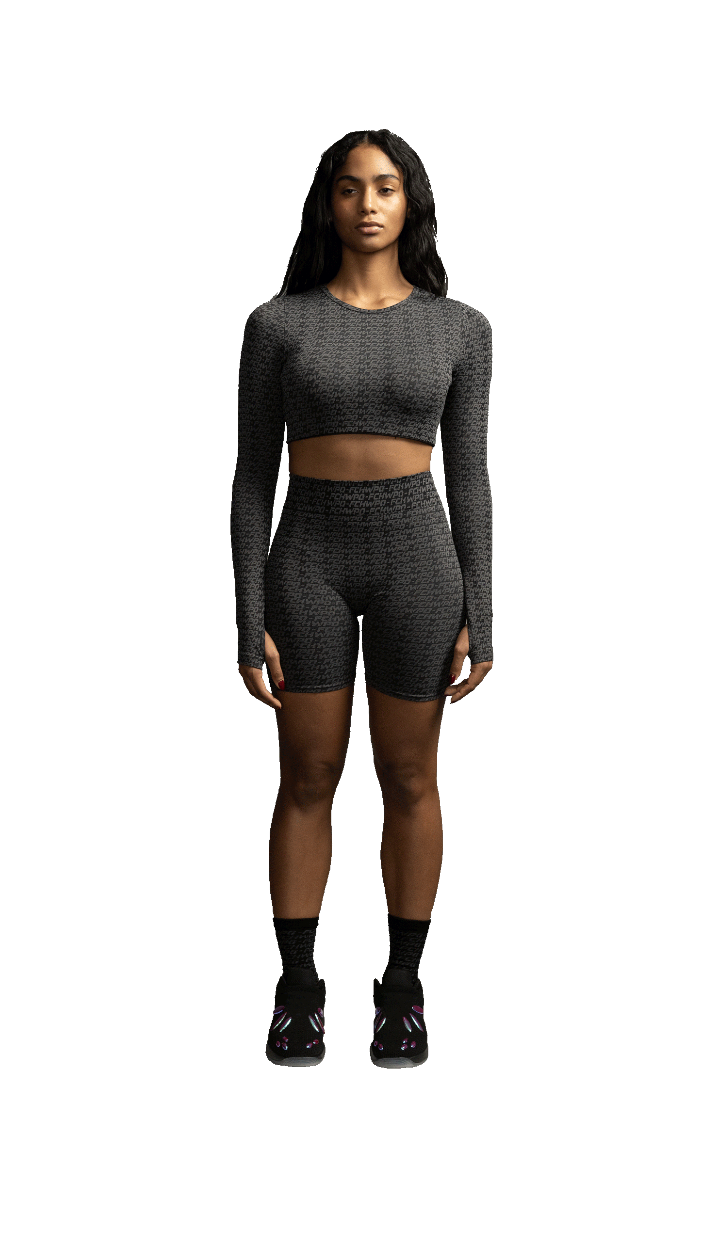 MANTRA CROPPED LONG SLEEVE T-SHIRT