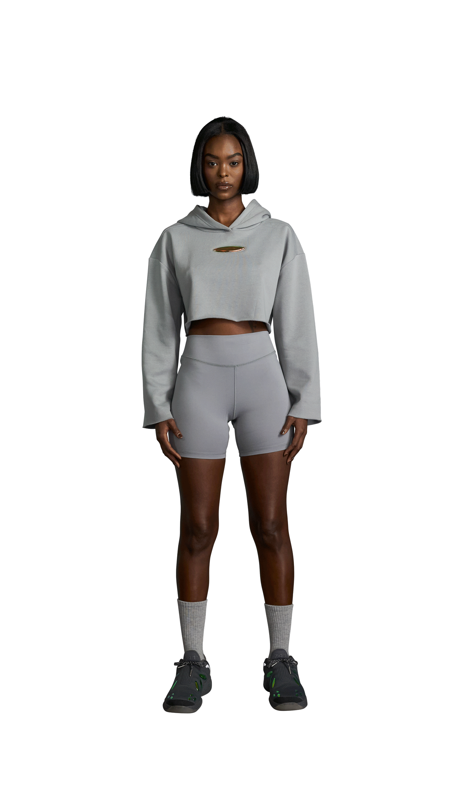 741 Flared Sleeve Hoodie - Grey Nebula