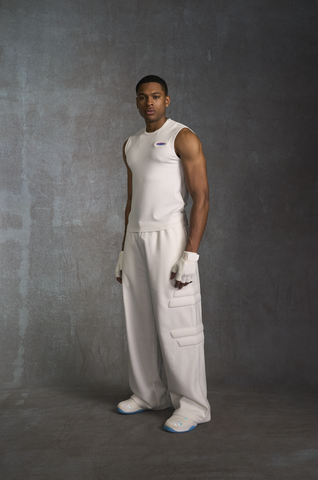 KINETIC FITTED SLEEVELESS T-SHIRT - White Noise - Image 1