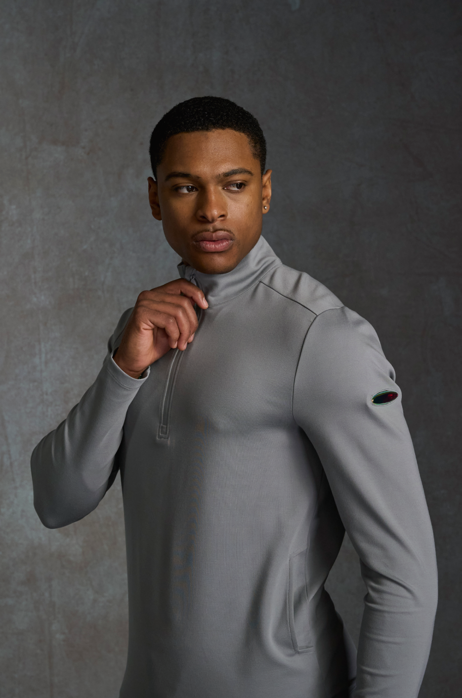 COMMANDER QUARTER ZIP - Grey Nebula