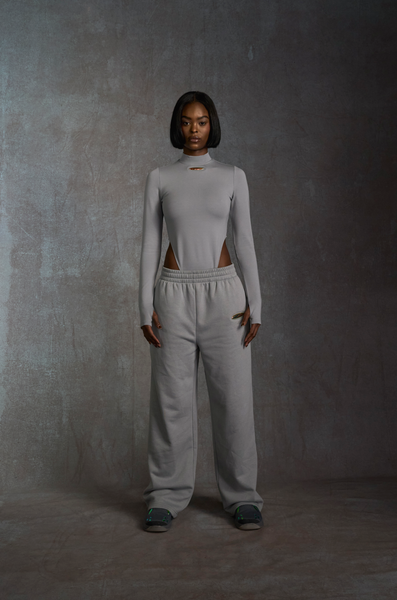 KINETIC LONG SLEEVE BODYSUIT - Grey Nebula